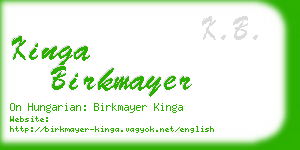 kinga birkmayer business card